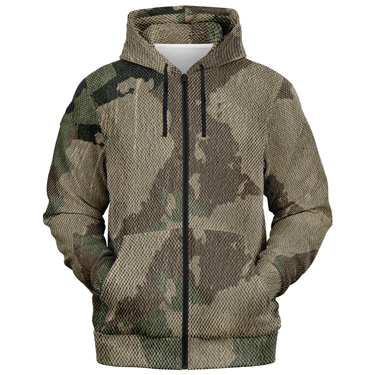 Zip-Up Hoodie | Dirty Brown Camouflage