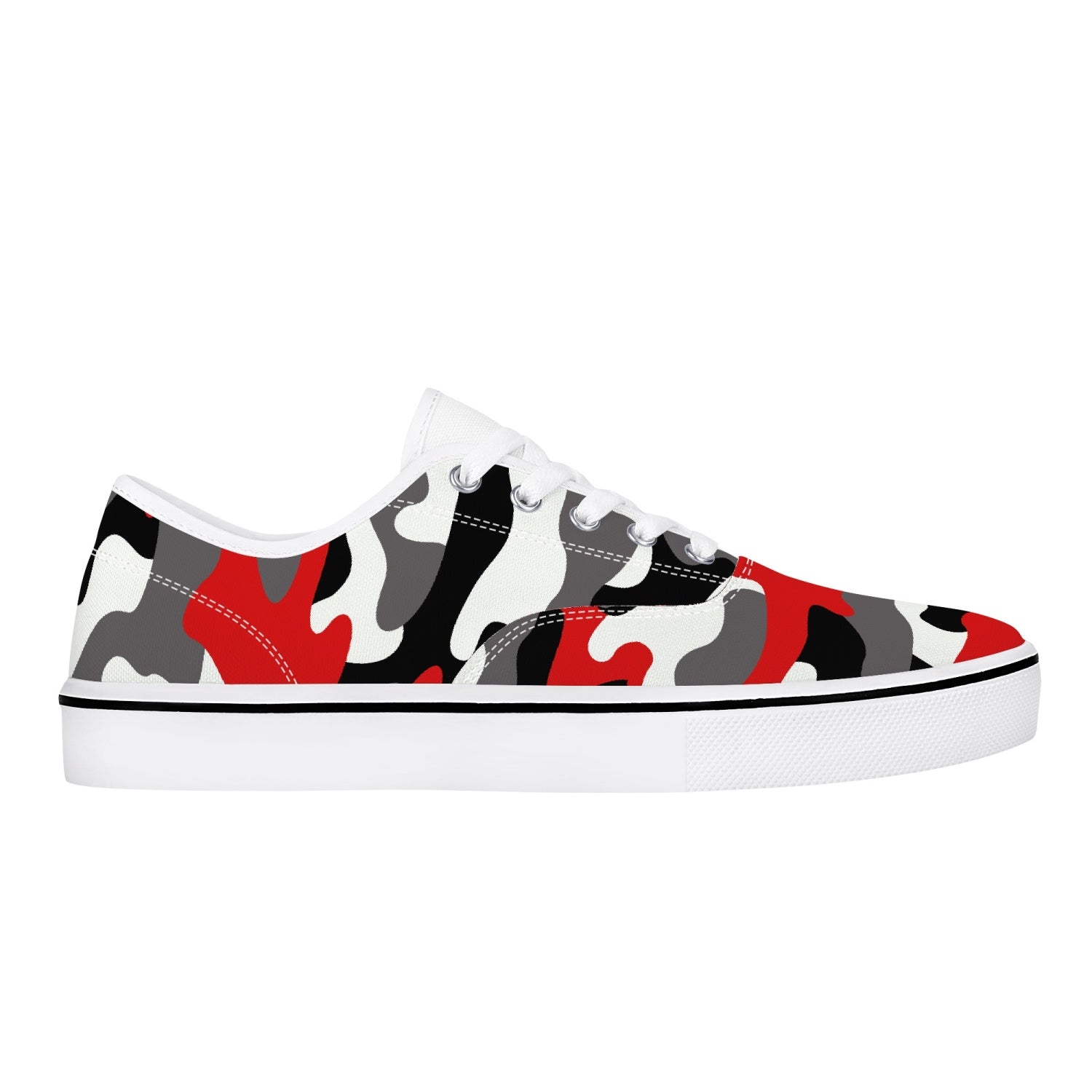 Camo Skate Shoes | Red, Black, and White Camouflage