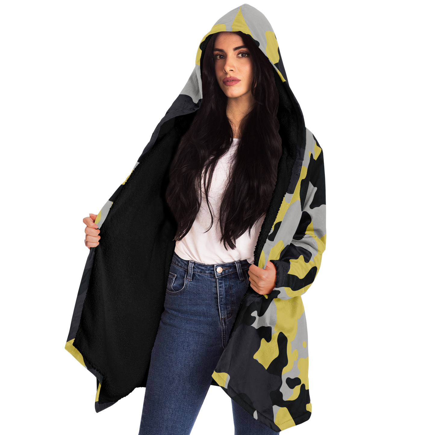 Camo Cloak | Yellow, Black & Silver Camouflage | Microfleece