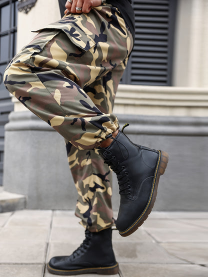 Plus Size Men's Camouflage Cargo Pants| Casual Joggers