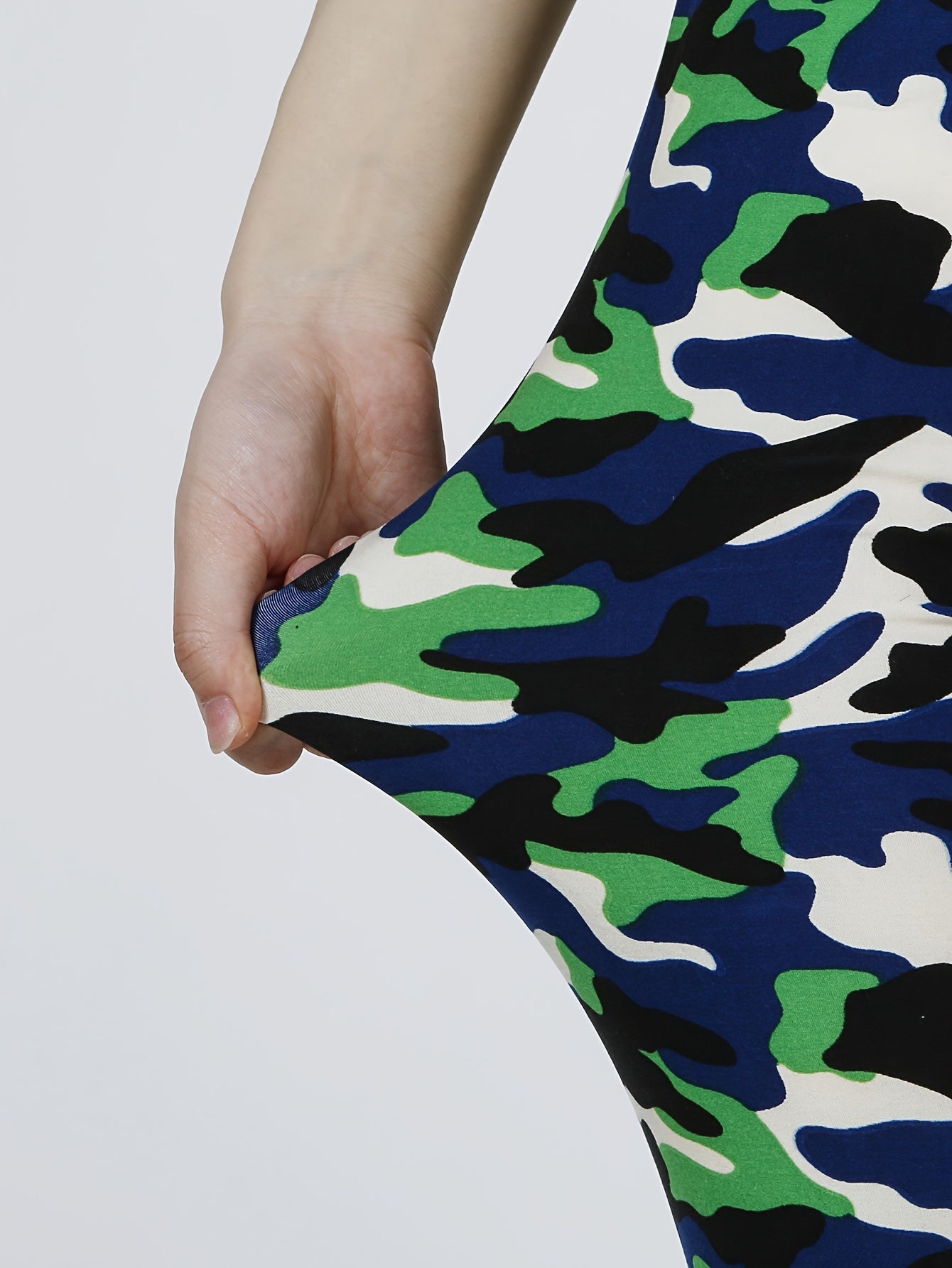 Leggings ajustados con estampado de camuflaje, leggings elásticos informales de cintura alta, ropa para mujer