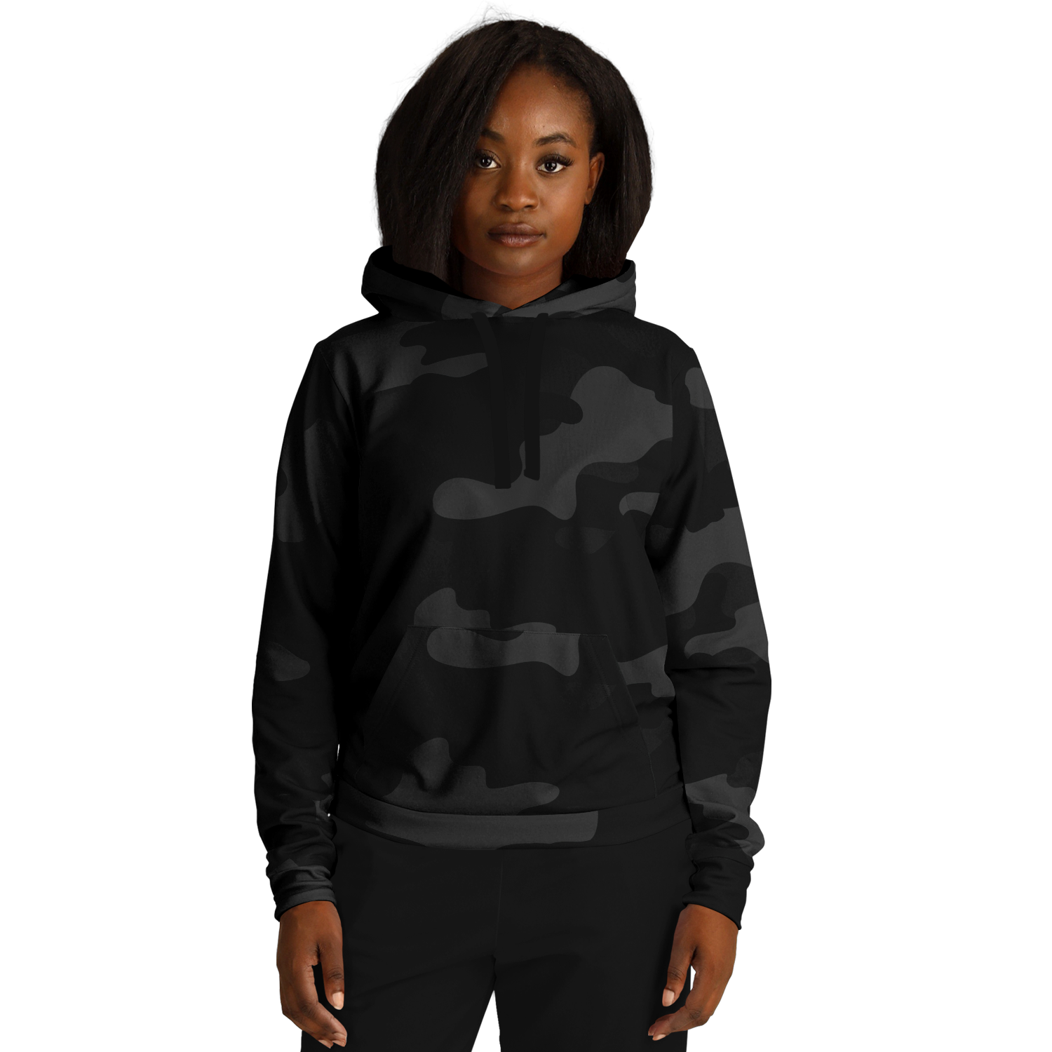 Camo Hoodie | Black Camouflage Pullover