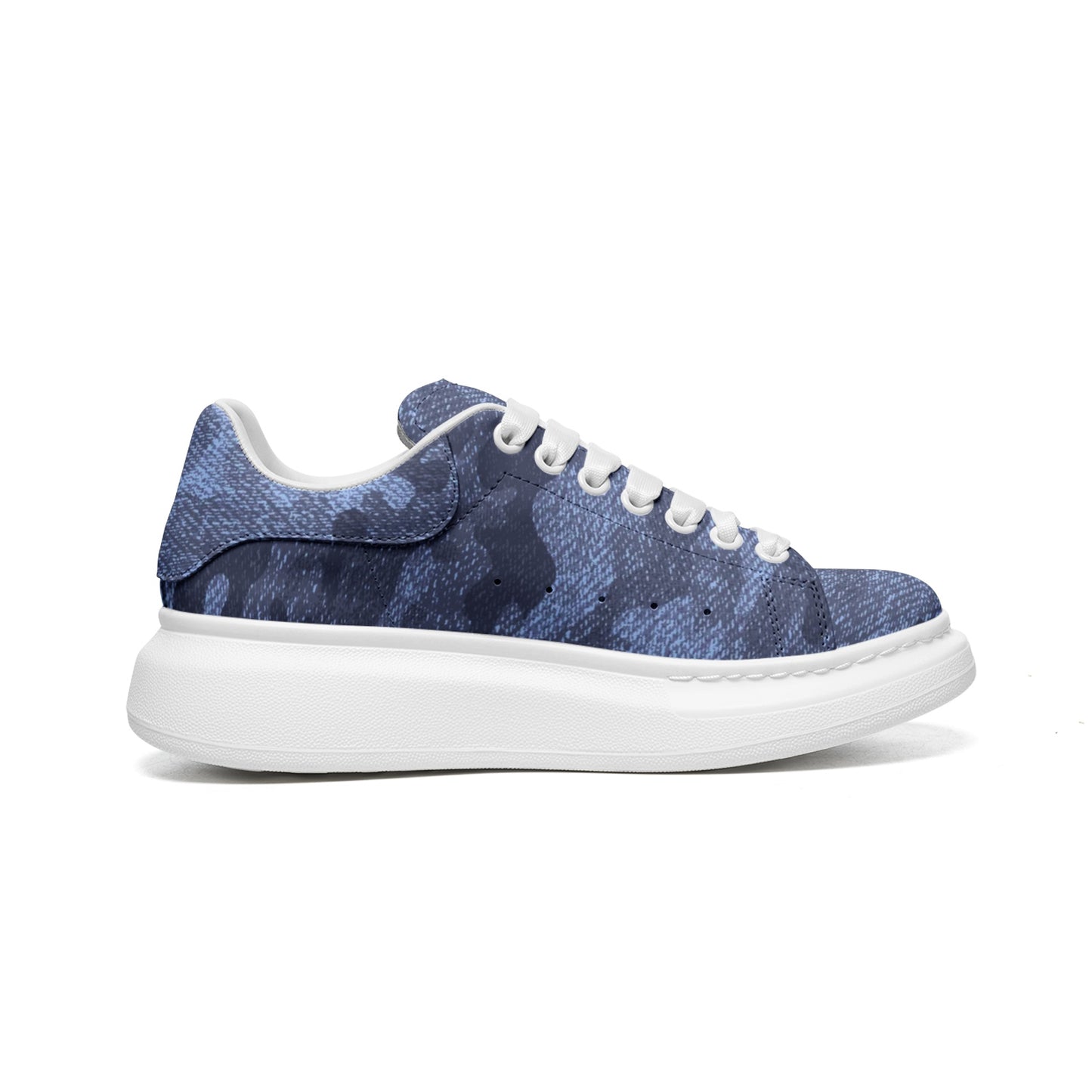 Oversized McQueen Sneakers | Denim Blue Camouflage