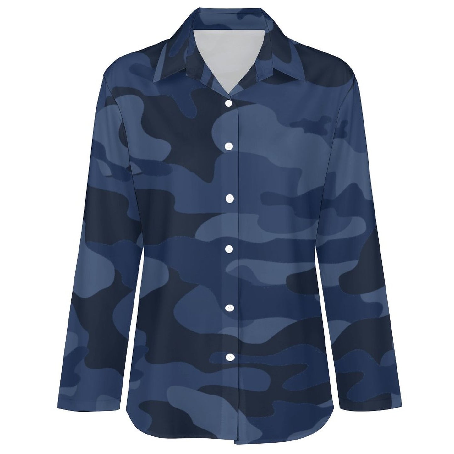 Women's Button-Up Camo Shirt | Deep Blue