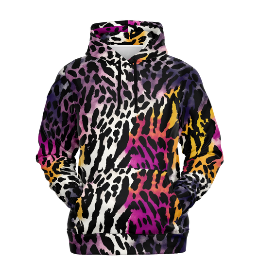 Leopard Hoodie | Bauhaus Magenta & White