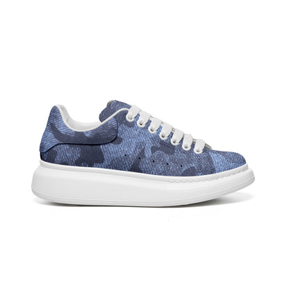 Oversized McQueen Sneakers | Denim Blue Camouflage