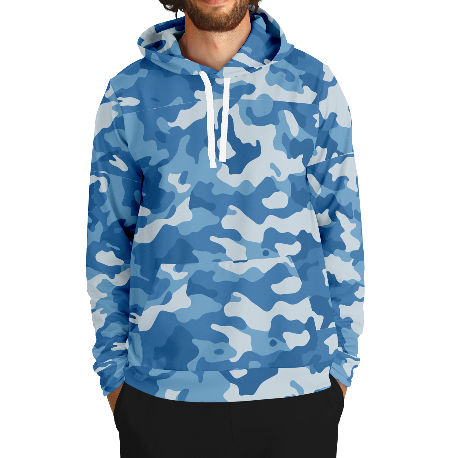 Military Blue Camo Hoodie | Modern Army-Inspired Pattern