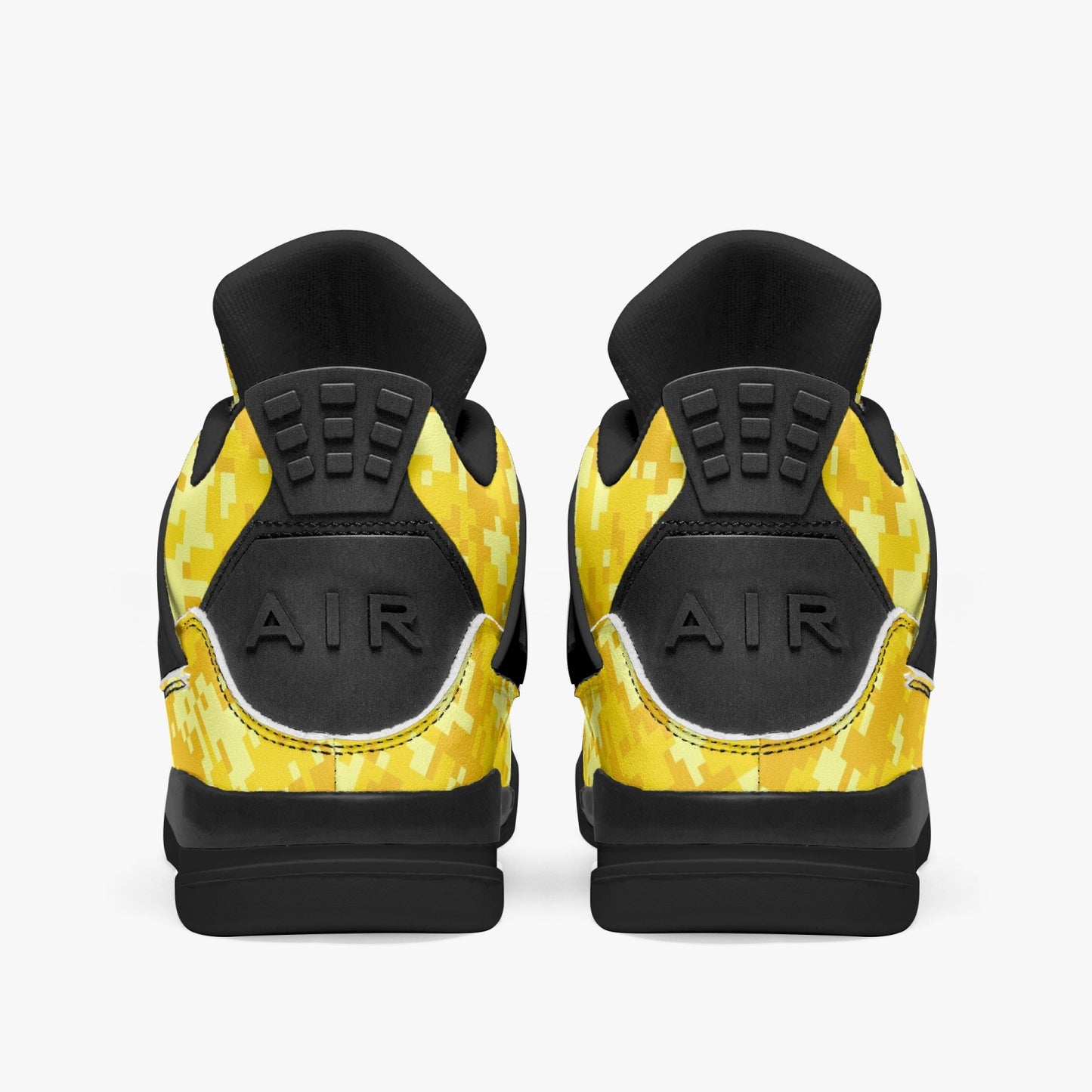 Yellow Camo Jordans AJ4 | Digital Pixel Camouflage