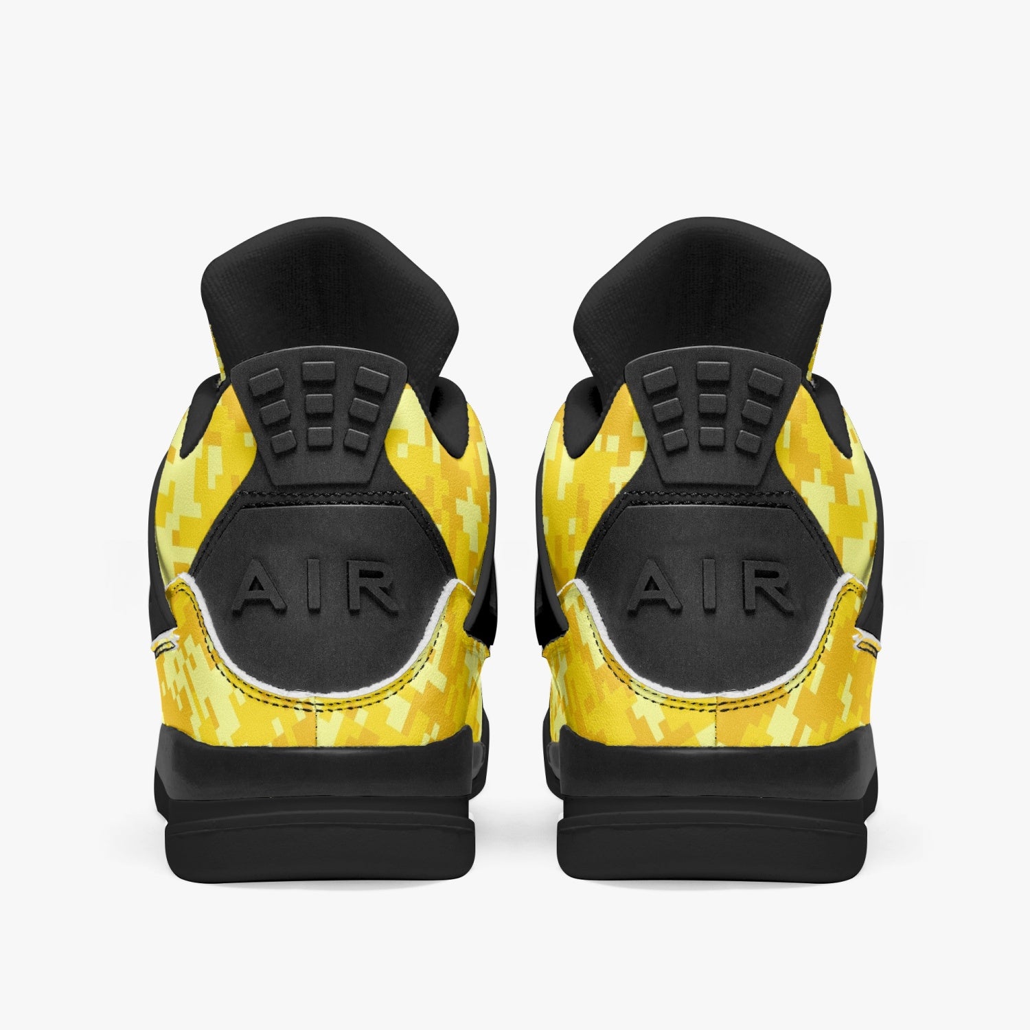 Yellow Camo Jordans AJ4 | Digital Pixel Camouflage