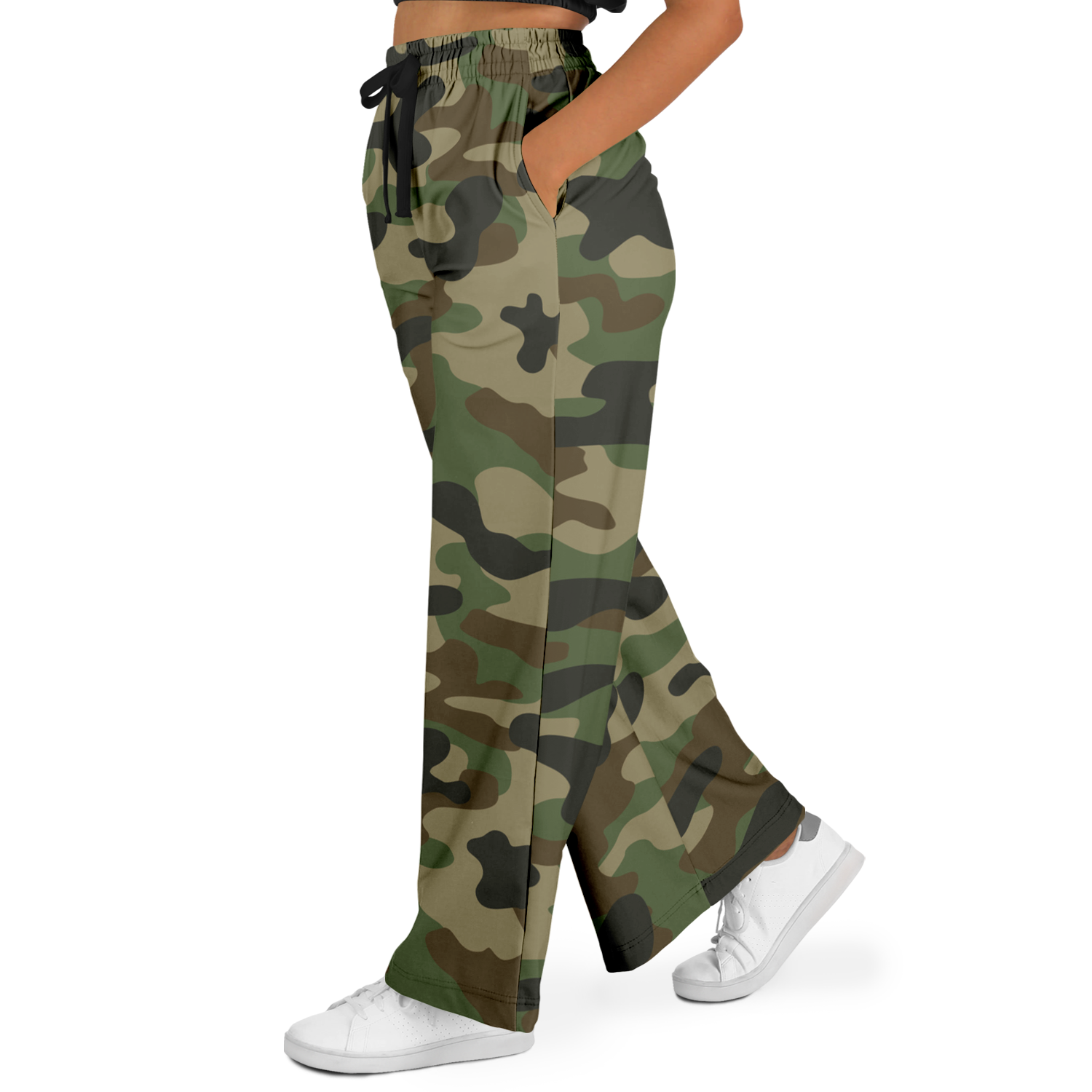 Camo Wide Leg Pants | Military Brown Camouflage