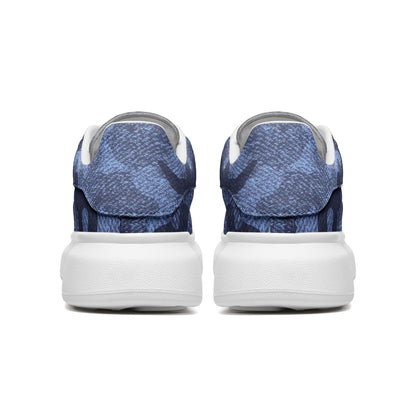 Oversized McQueen Sneakers | Denim Blue Camouflage