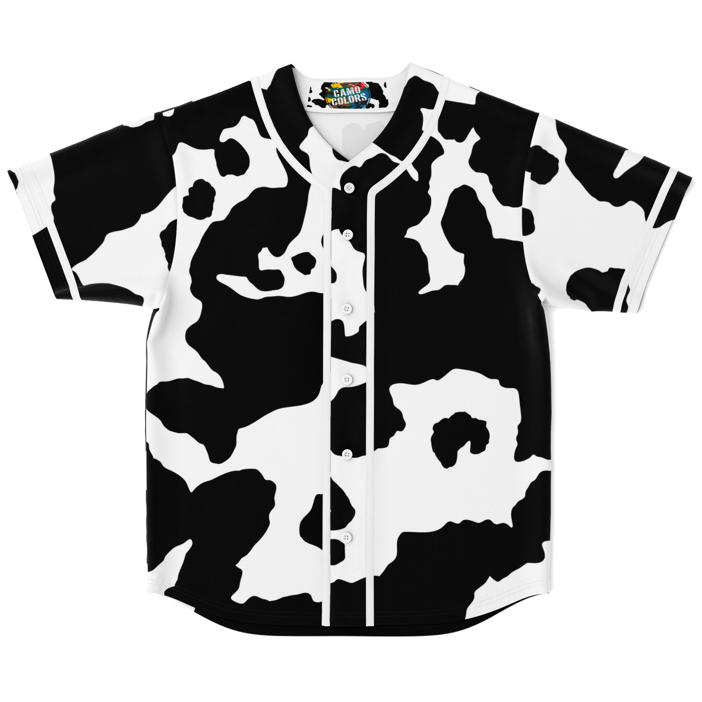 Camo Baseball Jersey | Black & White Cow Camouflage