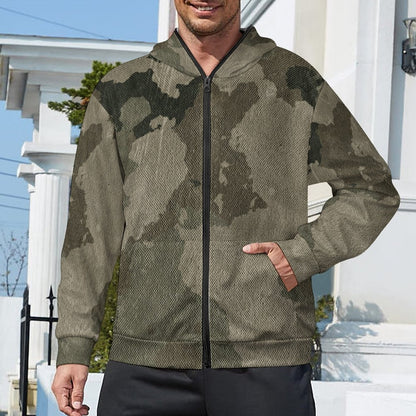 Zip up Camo Hoodie | Dirty Old Brown Camouflage