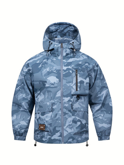 Men's Camouflage Hooded Zip Jacket: Multi-pocket, Loose Fit