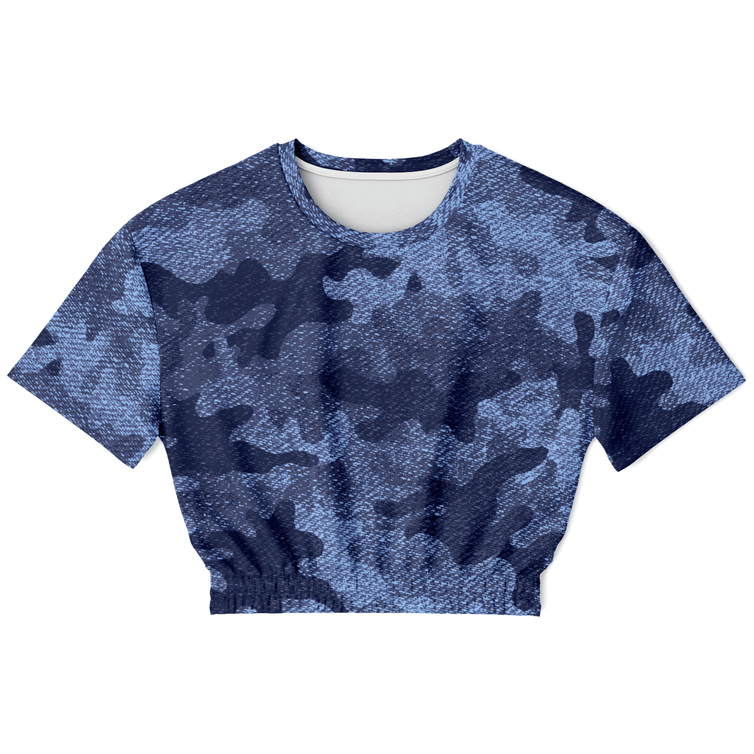 Camo Crop Top Sweatshirt | Blue Denim Camouflage