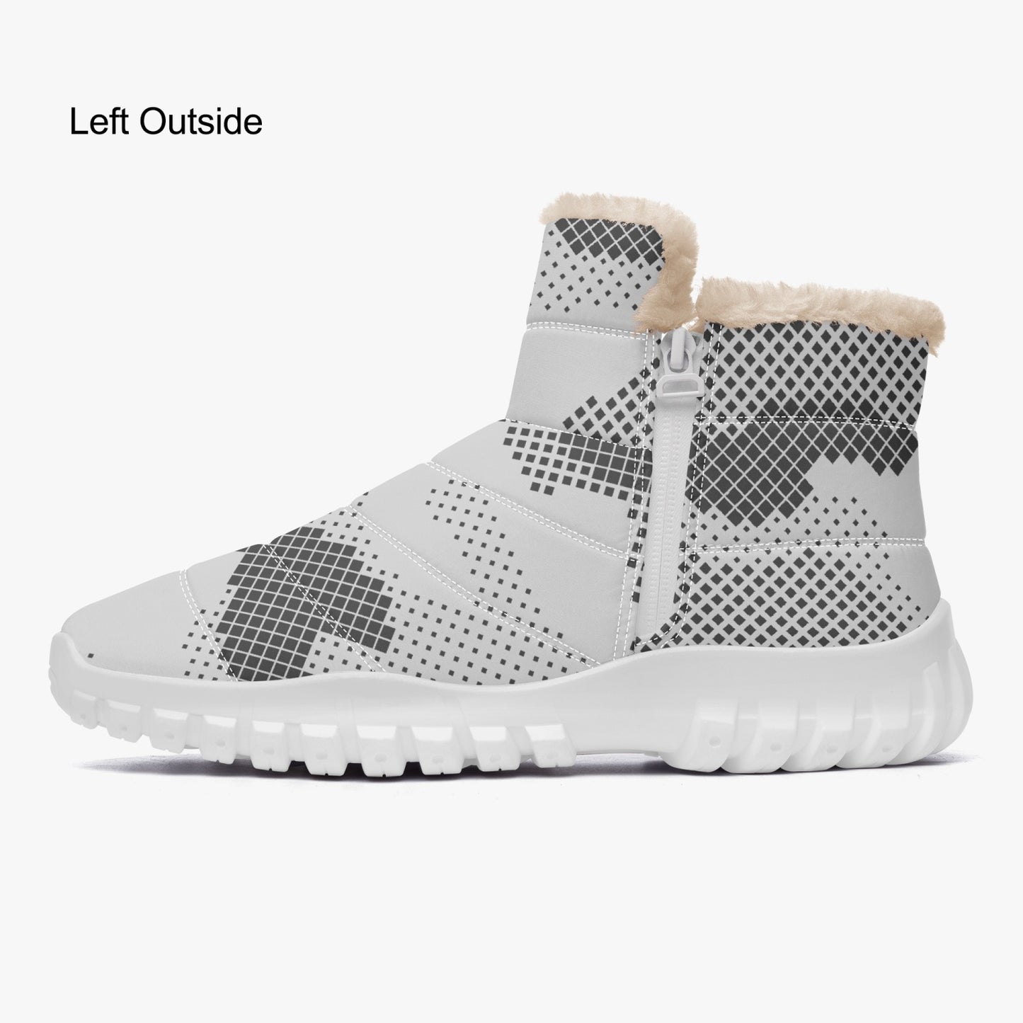 Camo Boots | Cotton-pad Fur Zipper Up | Digital Gray