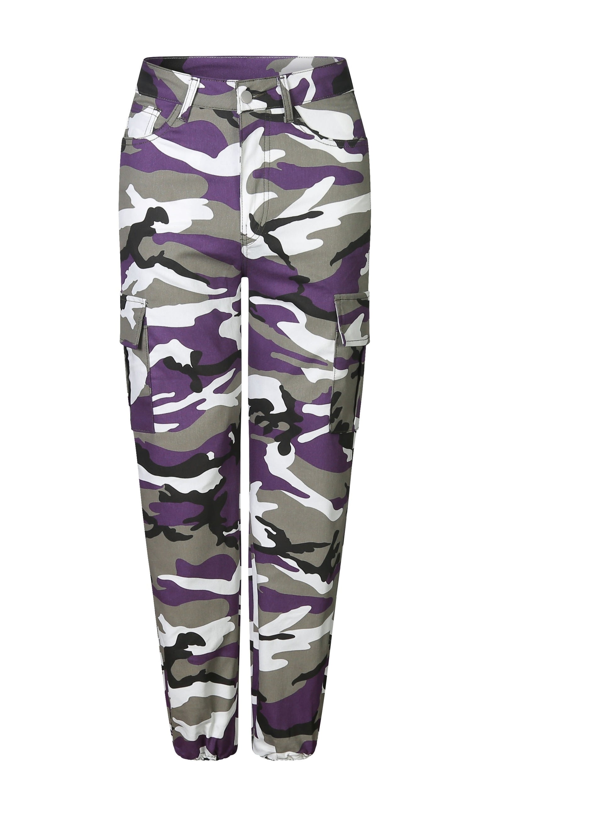 Women's Camo Flap Pockets Cargo Pants | Mid-Stretch