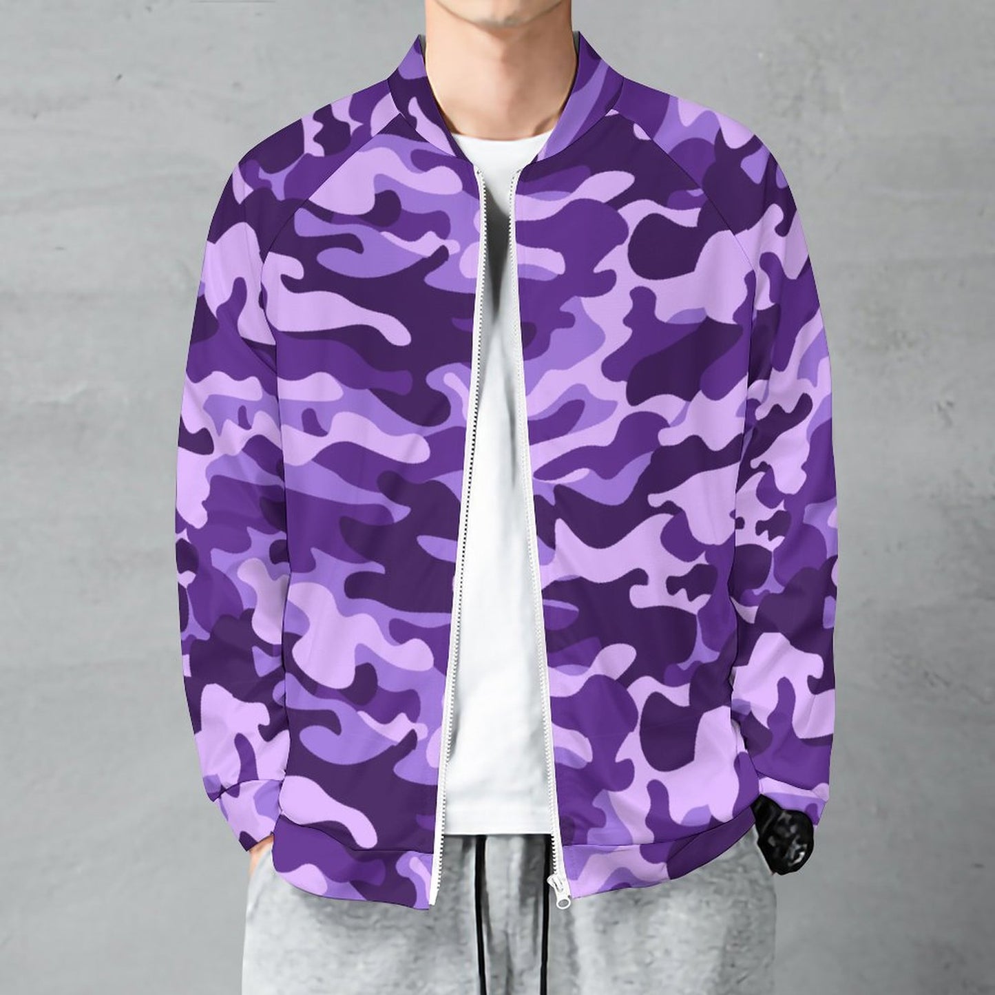 Camo Shirt | Raglan Zip-up | Purple, Blue and Mauve