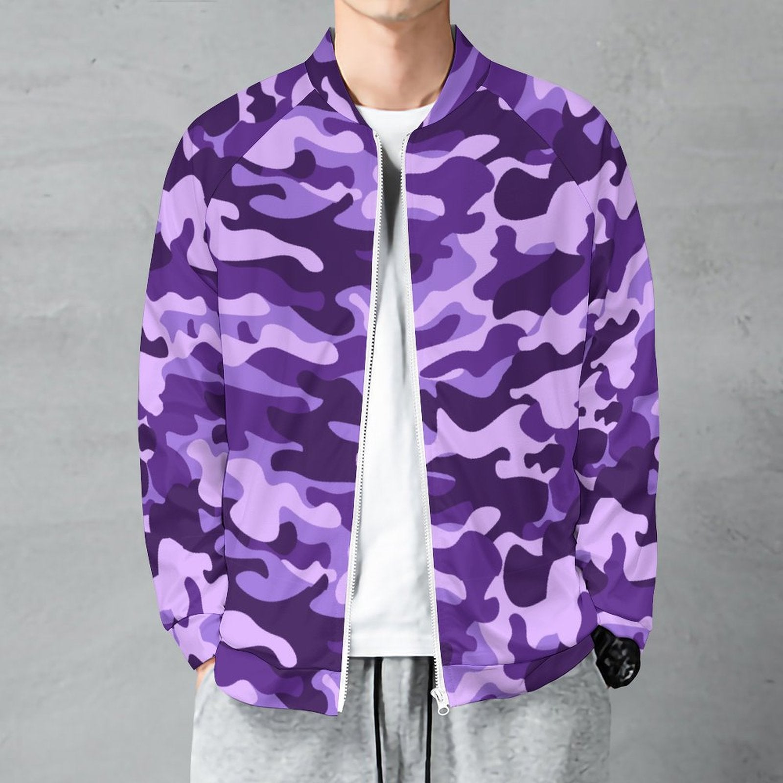 Camo Shirt | Raglan Zip-up | Purple, Blue and Mauve