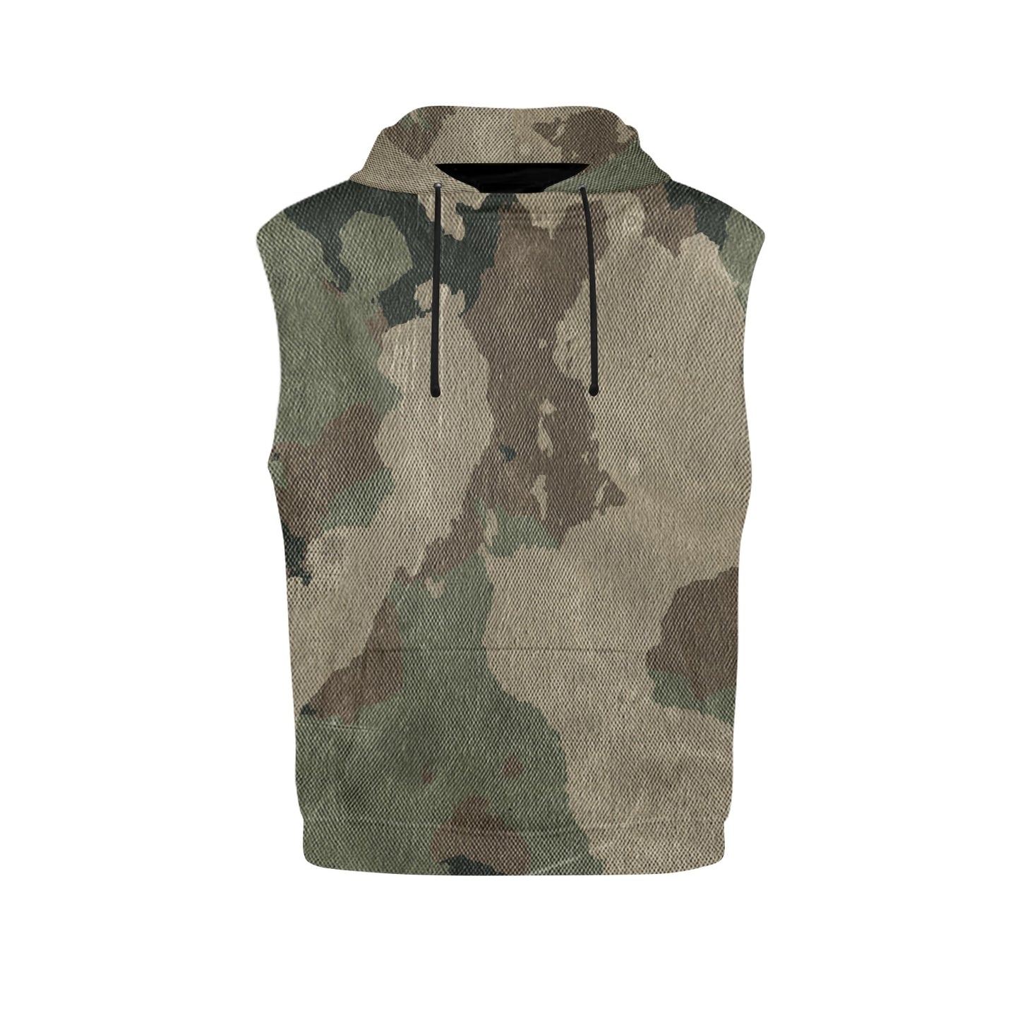 Sleeveless Camo Hoodie For Women | Dirty Brown Camouflage