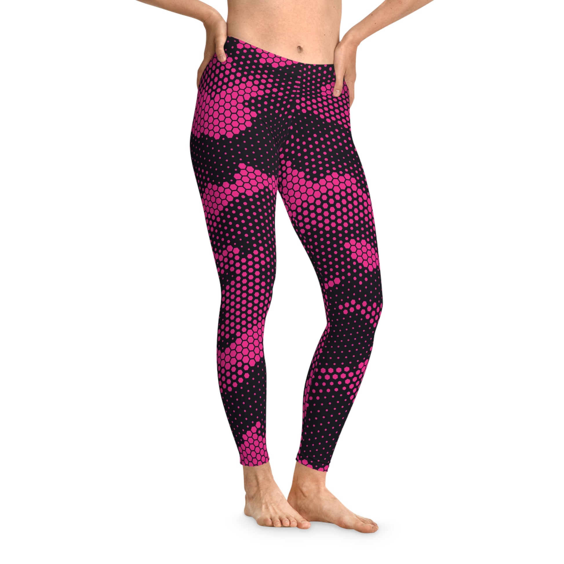 Digital Pink Camo Leggings For Women | Mid Waist Fit