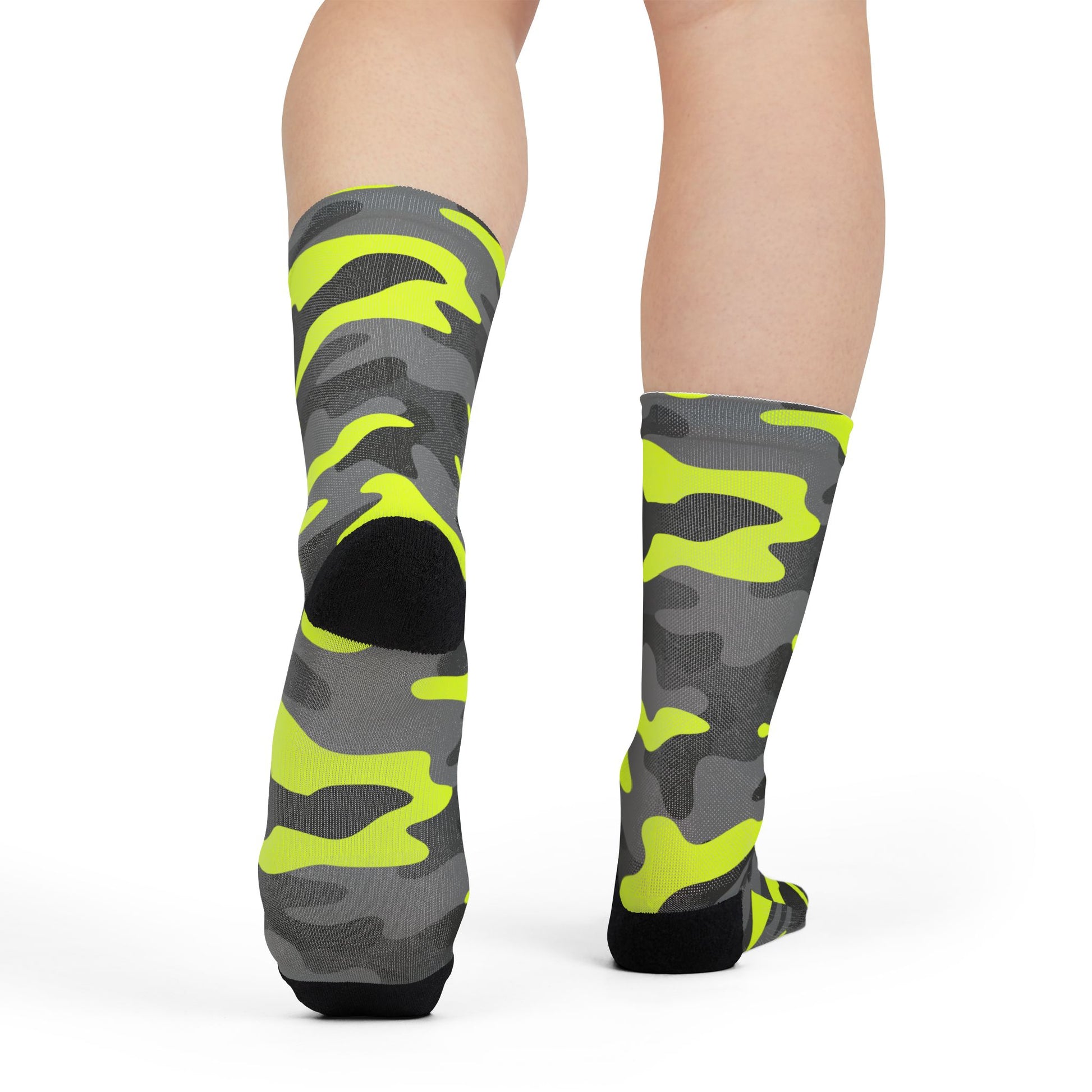 Camo Socks | Yellow, Black, and Gray | Sublimation Crew