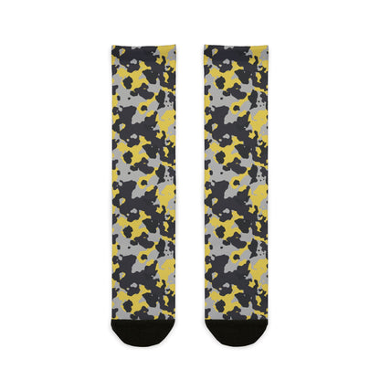 Camo Socks | Yellow, Black, and Silver | Sublimation Crew