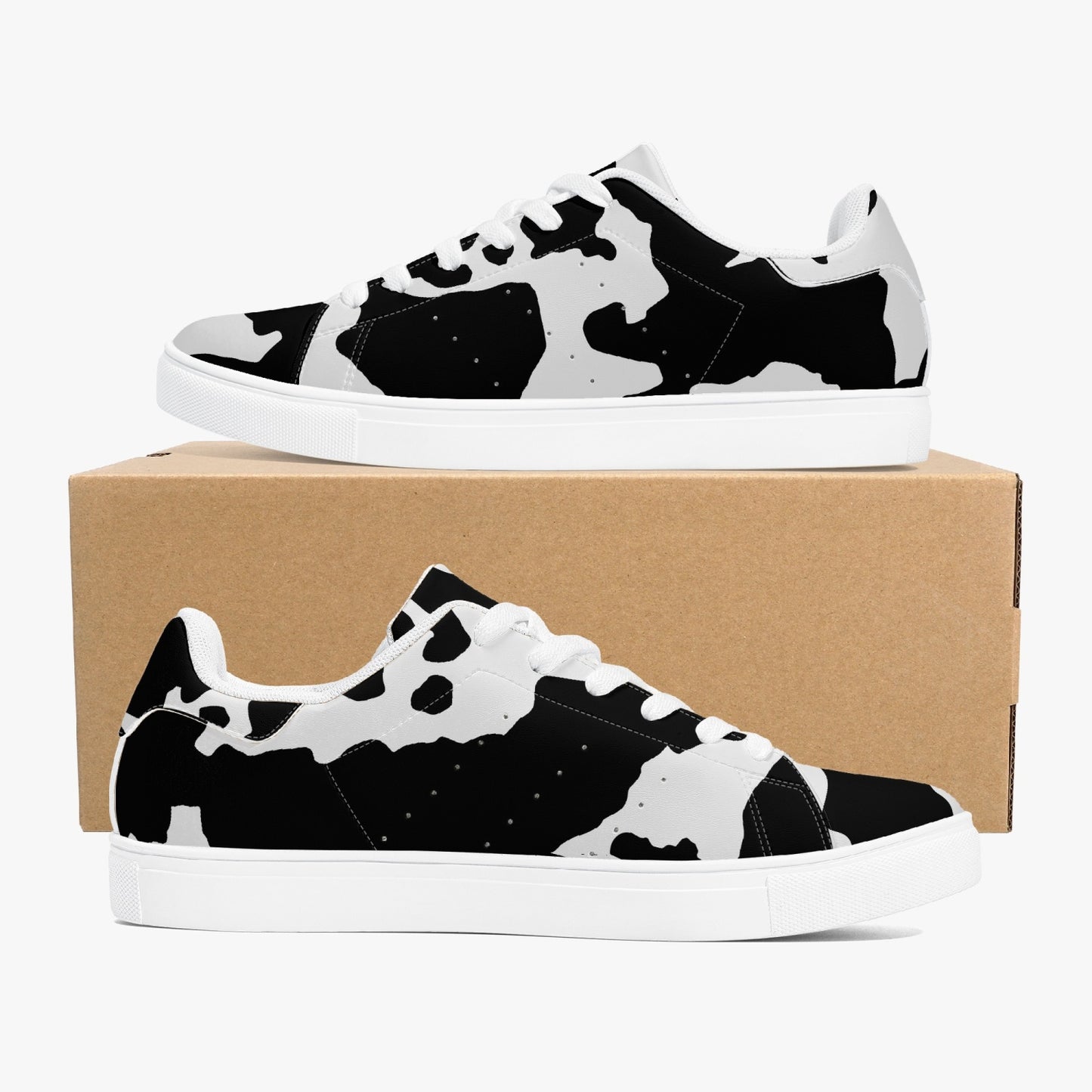 Camo Sneakers | Classic Low-Top Leather | Black & White