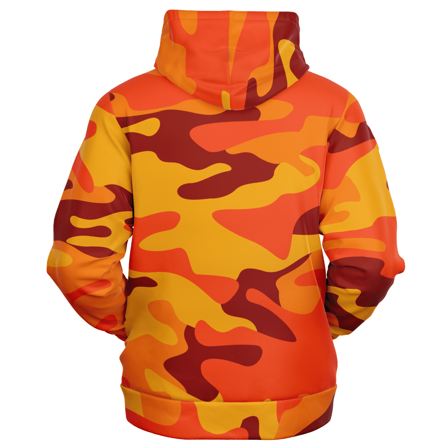 Zip-Up Hoodie | Orange & Red Camouflage