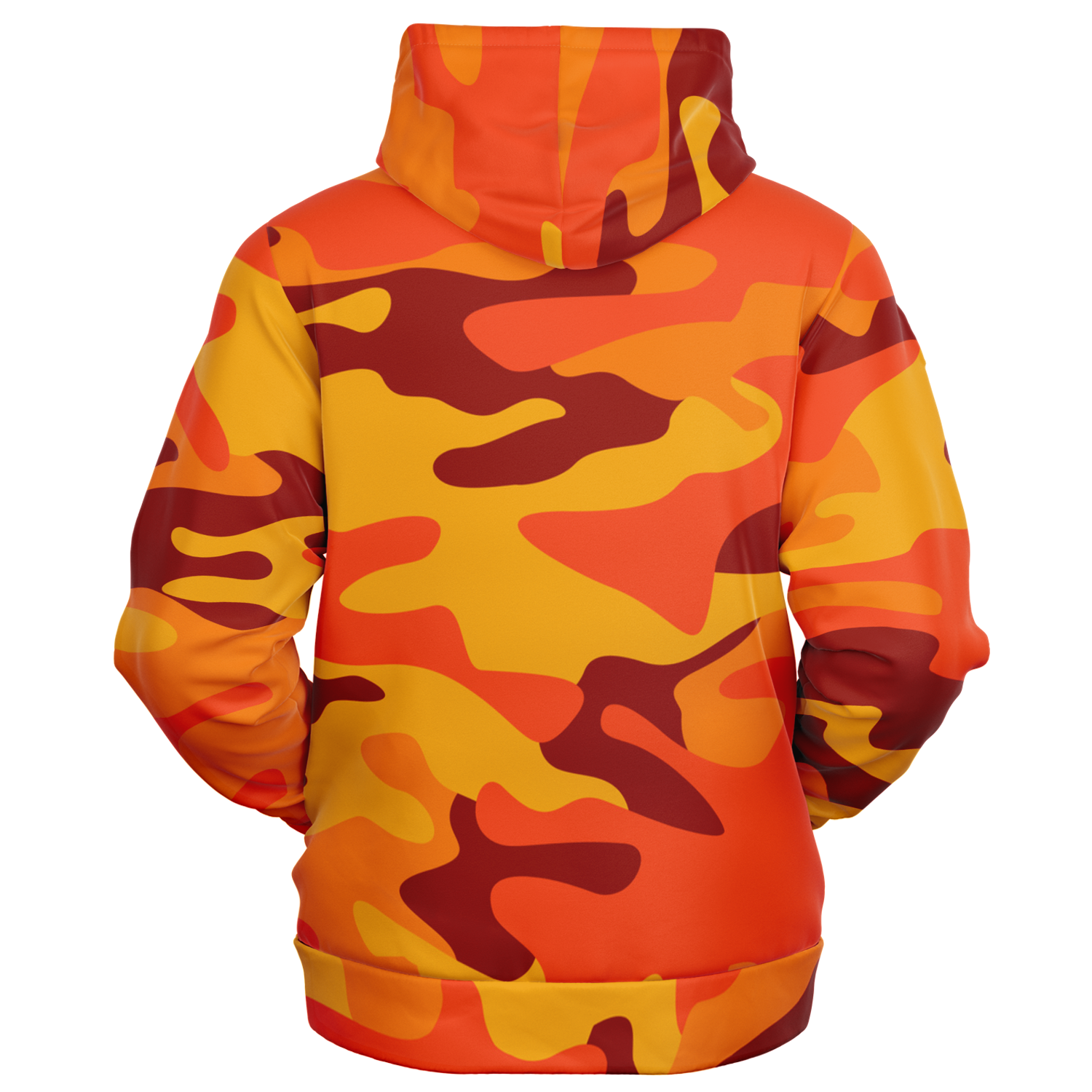 Zip-Up Hoodie | Orange & Red Camouflage