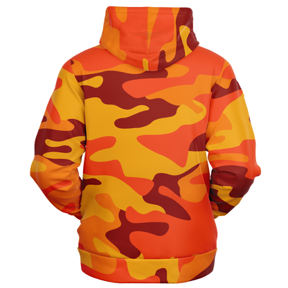 Zip-Up Hoodie | Orange & Red Camouflage