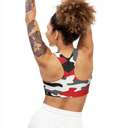 Camo Bra | Red, Black, and White Sports Camouflage