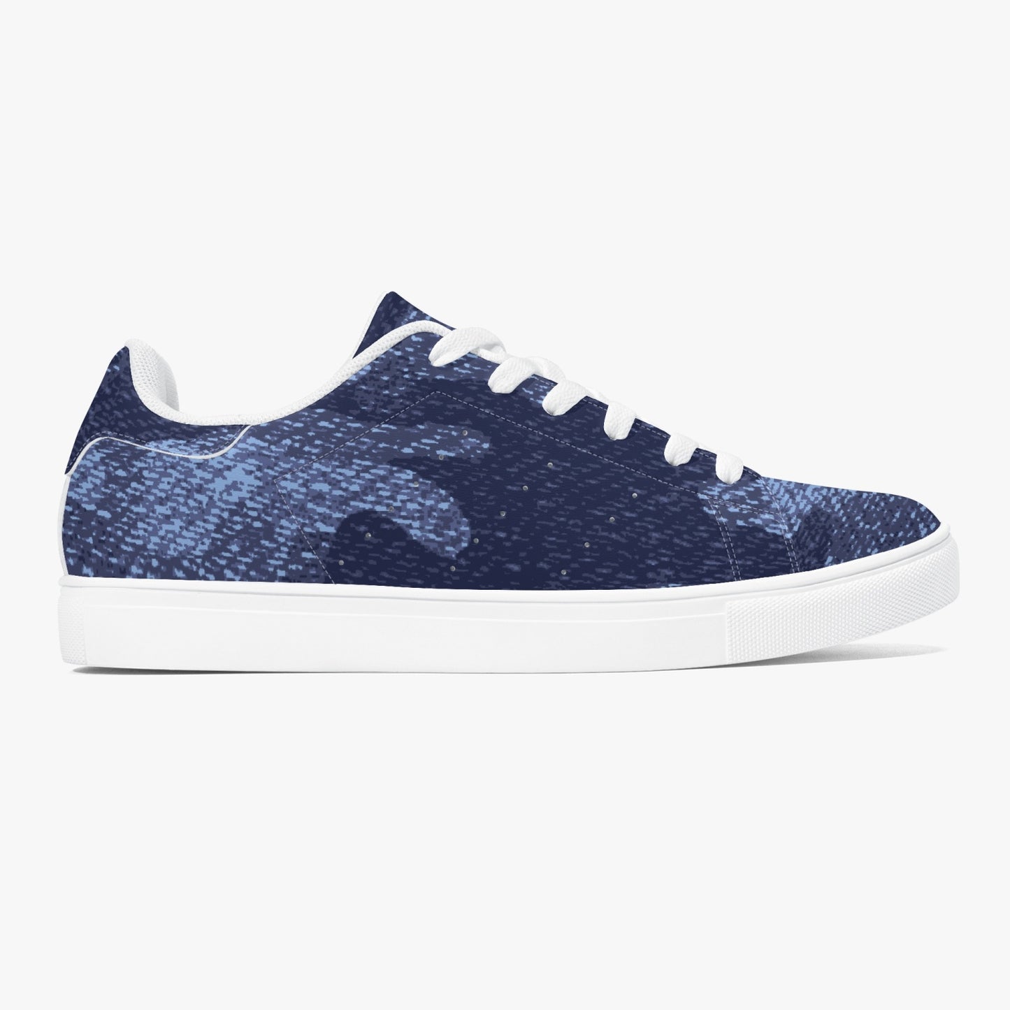 Camo Sneakers | Classic Low-Top Leather | Denim Blue