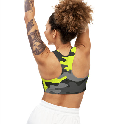 Camo Bra | Black, Gray, and Yellow Sports Camouflage