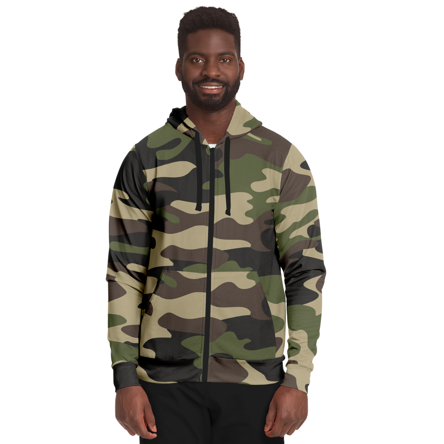 Zip-Up Hoodie | Classic Green Camouflage