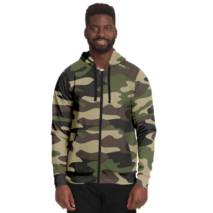 Zip-Up Hoodie | Classic Green Camouflage