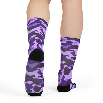 Camo Socks | Purple, Blue & Mauve | Sublimation Crew