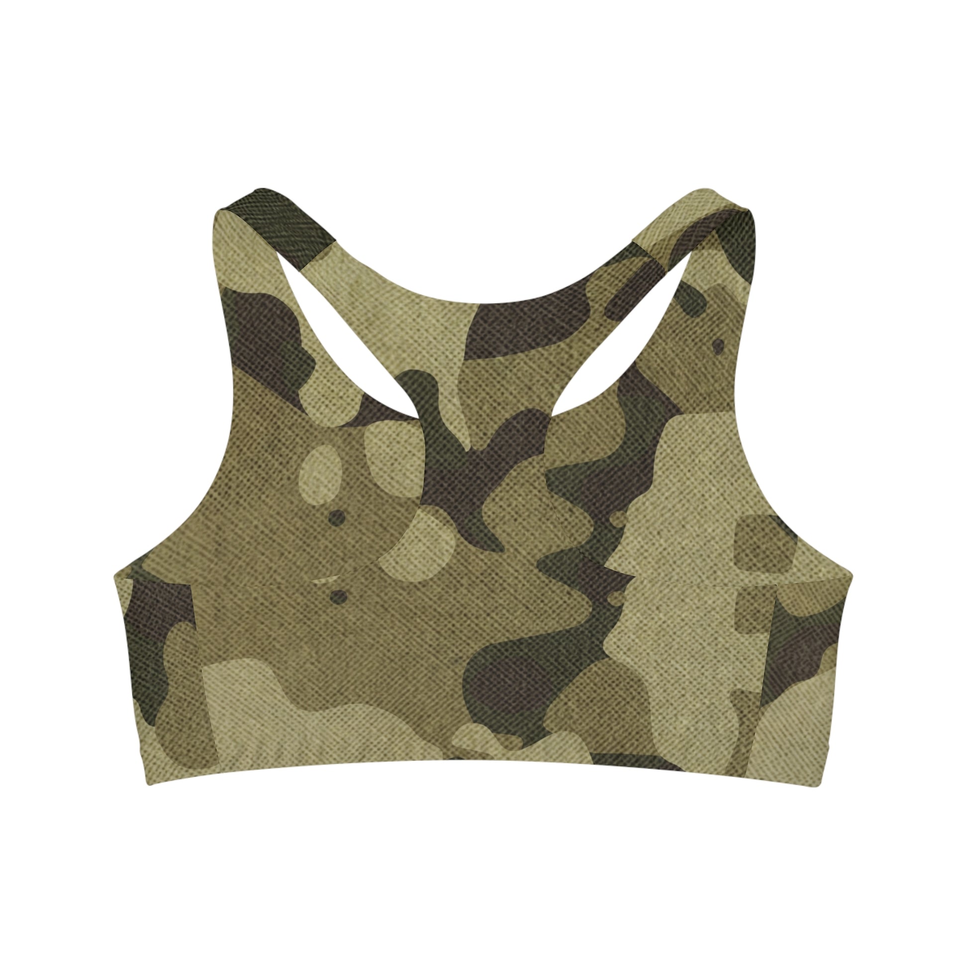 Camo Bra | Green Fabric Sports Camouflage