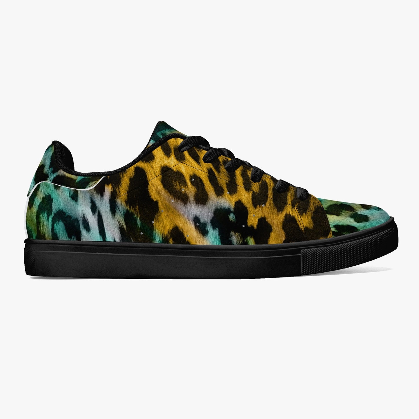 Leopard Sneakers | Classic Low-Top | Yellow and Blue