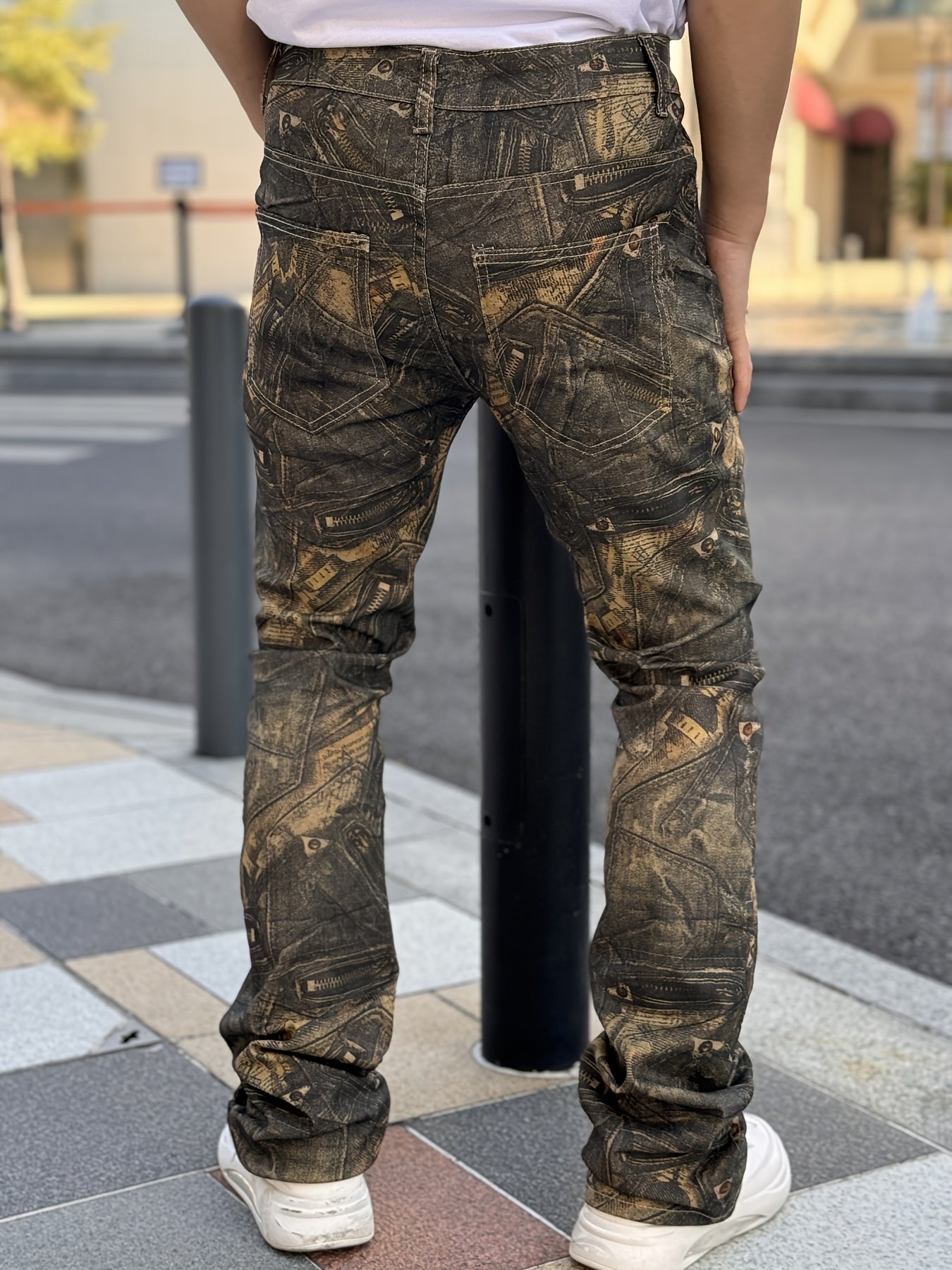 Stretch Denim Pants For Men | Street Motorcycle Flared Pants