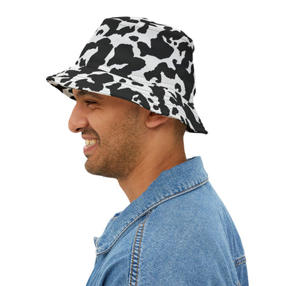 Camo Bucket Hat | Black & White Cow Camouflage