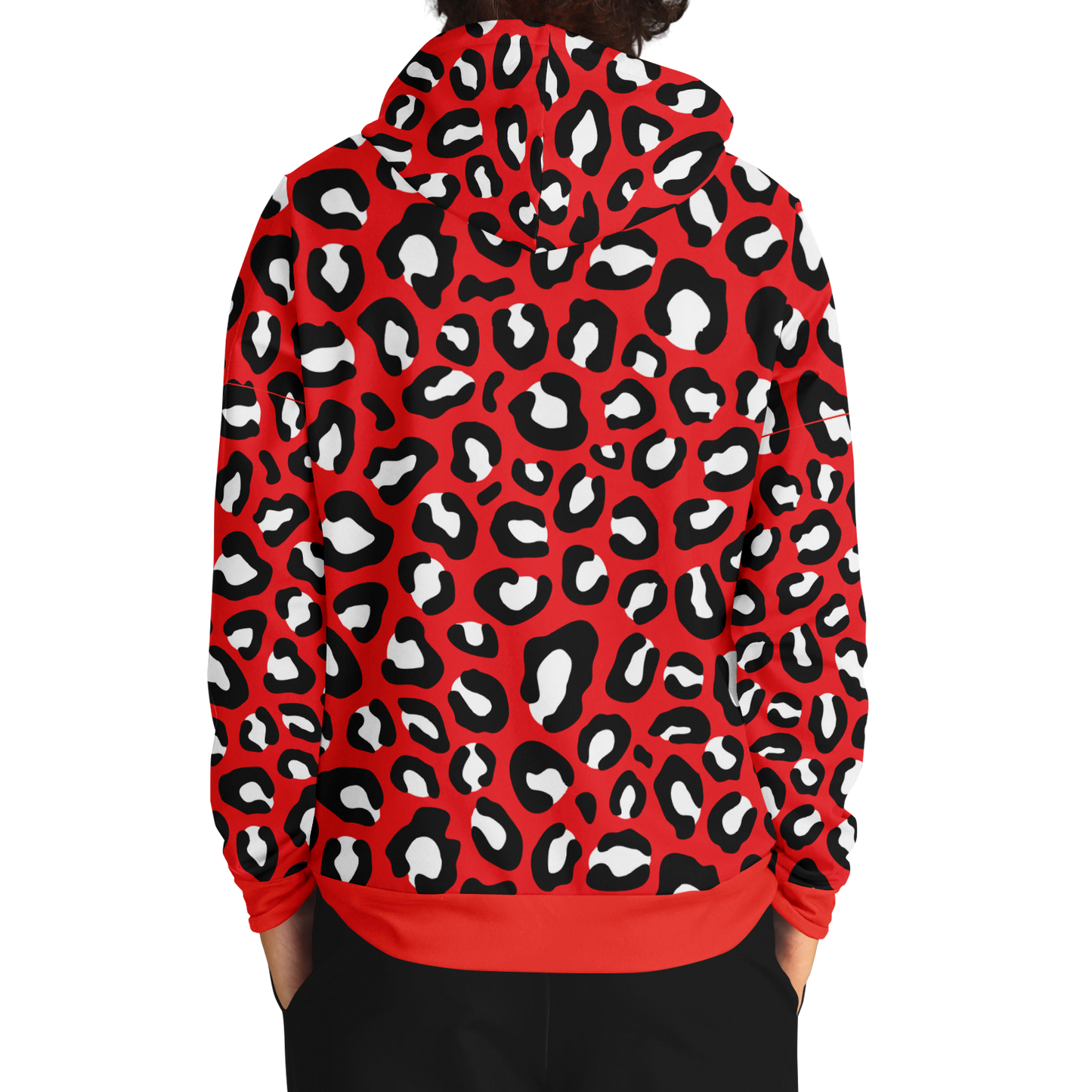 Leopard Hoodie | Red, Black and White Pattern