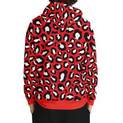 Leopard Hoodie | Red, Black and White Pattern