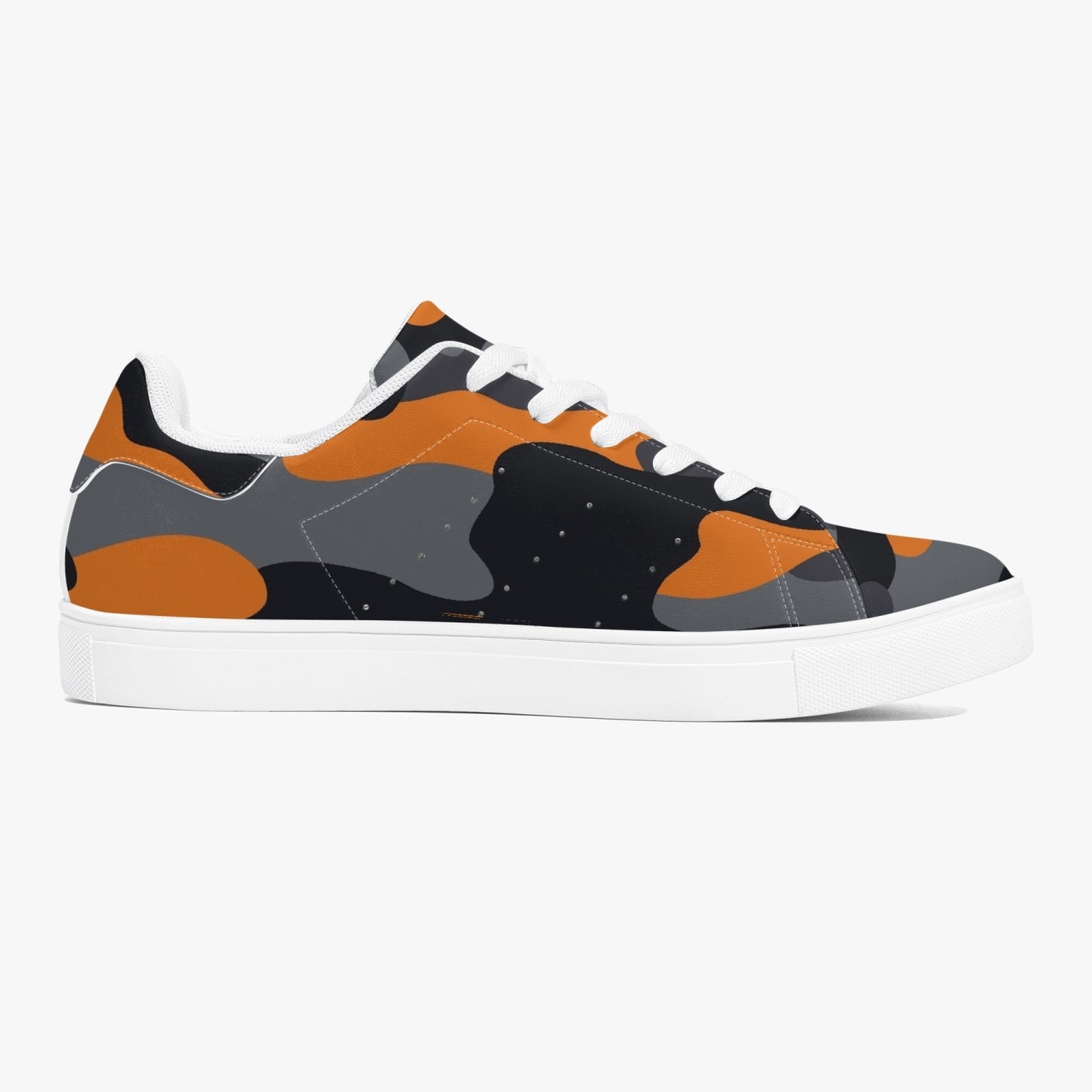 Camo Sneakers | Classic Low-Top | Orange, Black, & Gray