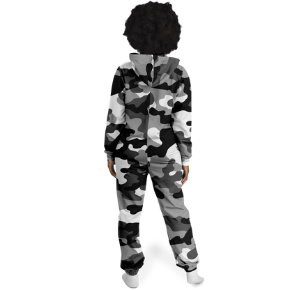 Camo Onesie | Gray, Black and White Camouflage