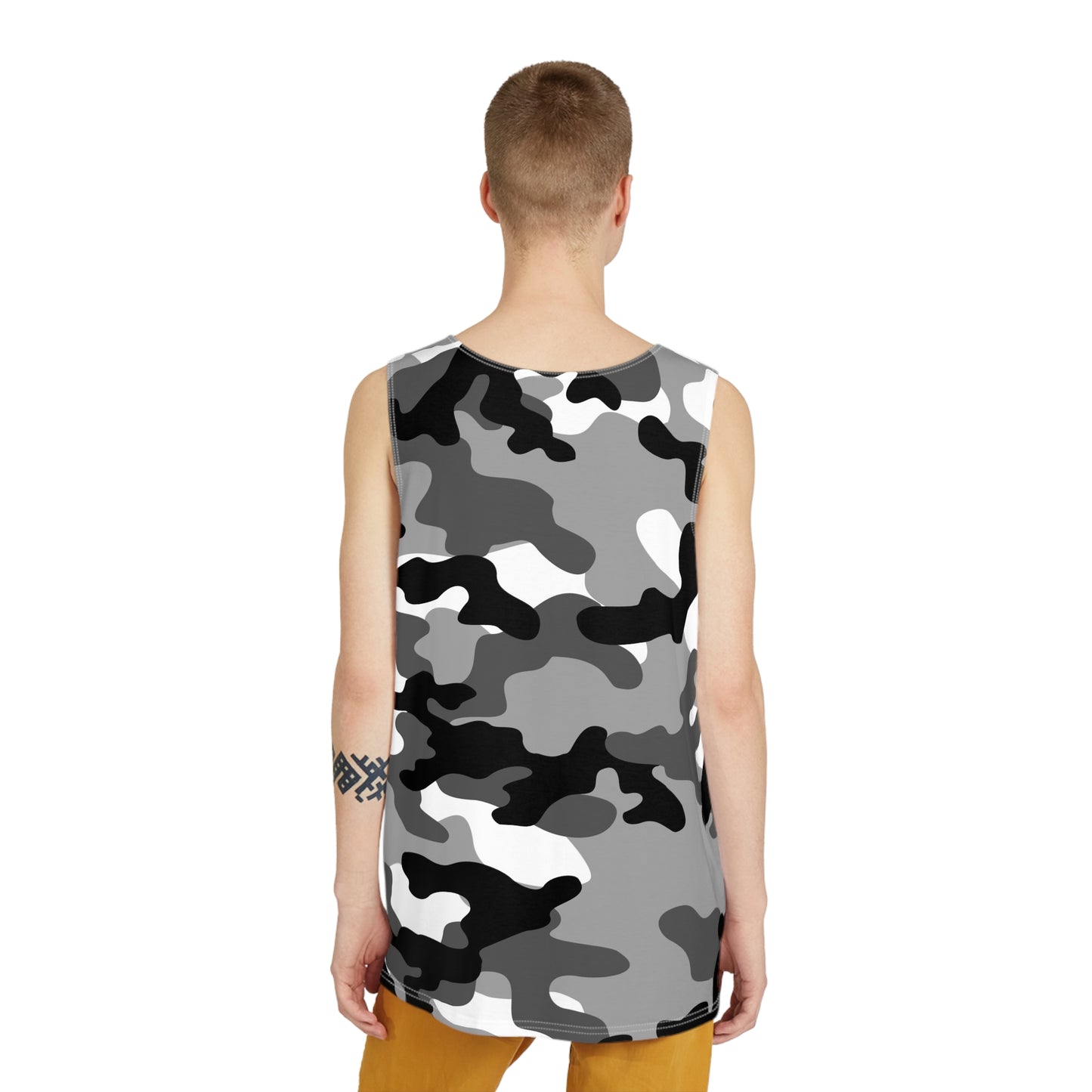 Men's Camo Tank Top | Black, White, and Gray | Loose Fit