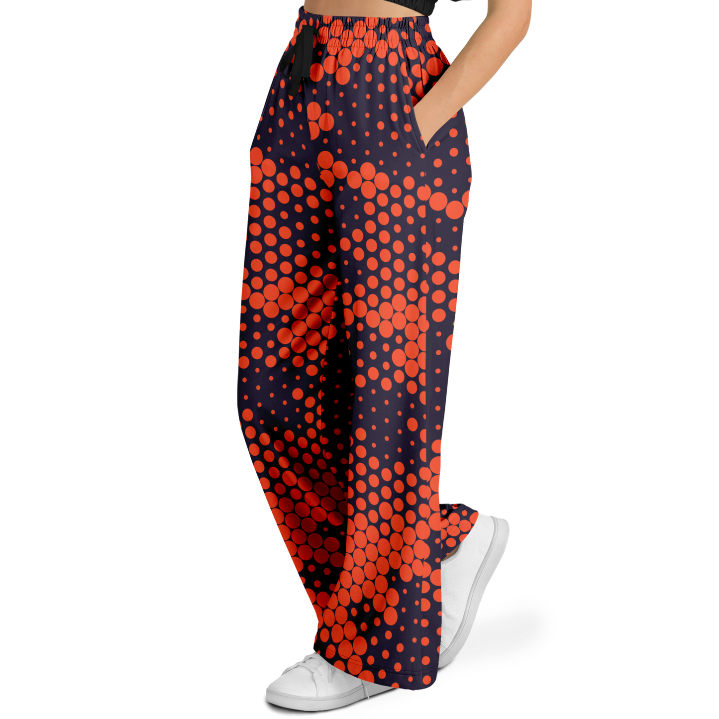 Camo Wide Leg Pants | Orange & Blue Digital Camouflage