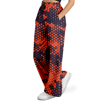 Camo Wide Leg Pants | Orange & Blue Digital Camouflage