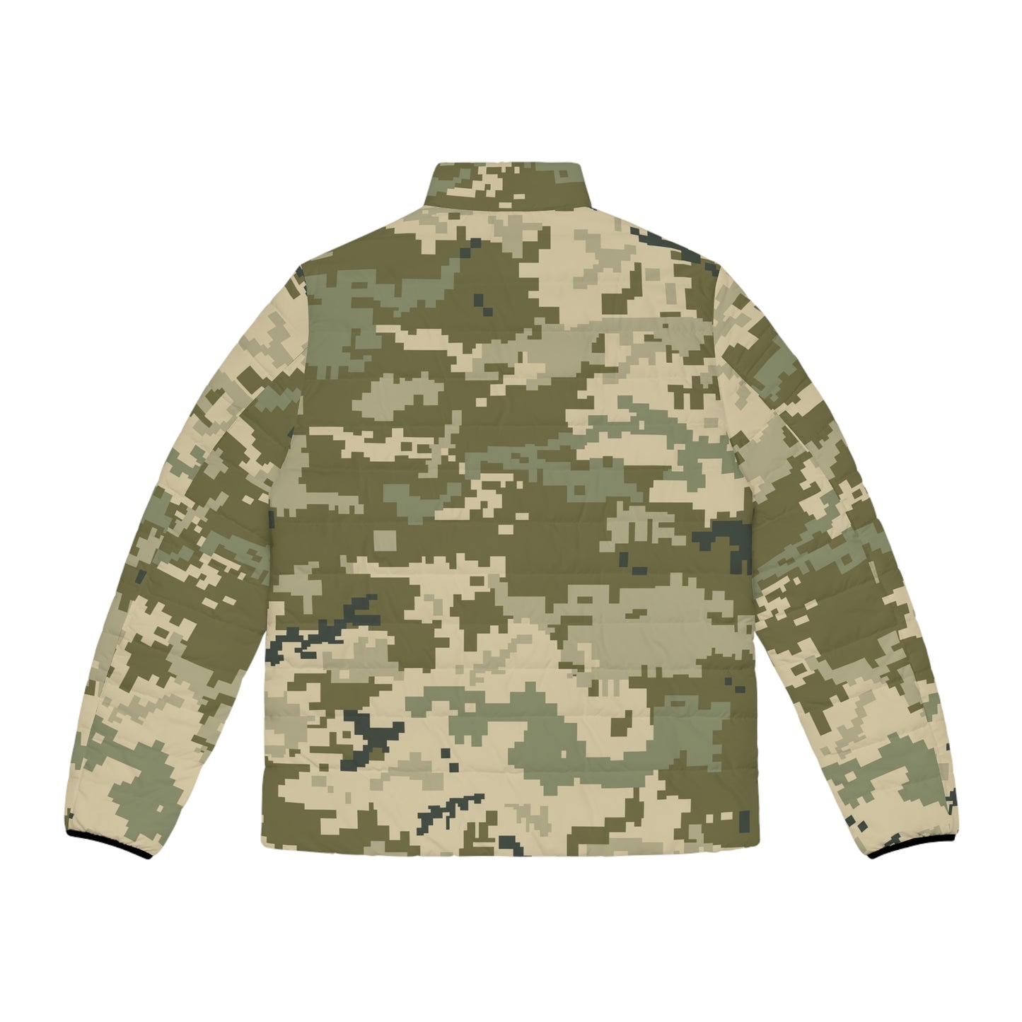 Ukraine Military Green Camo Puffer Jacket For Men