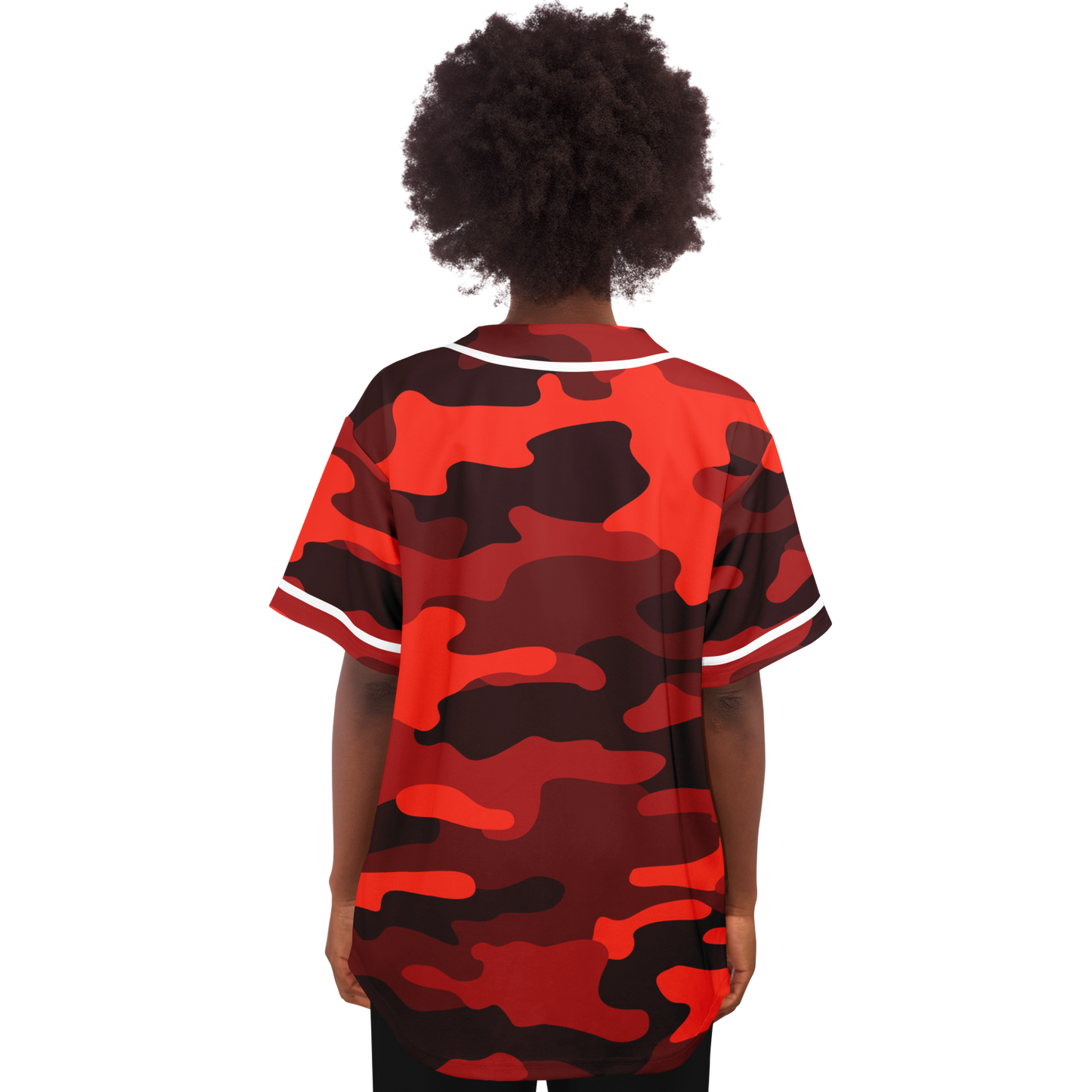 Camo Baseball Jersey | Scarlet Red & Black Camouflage